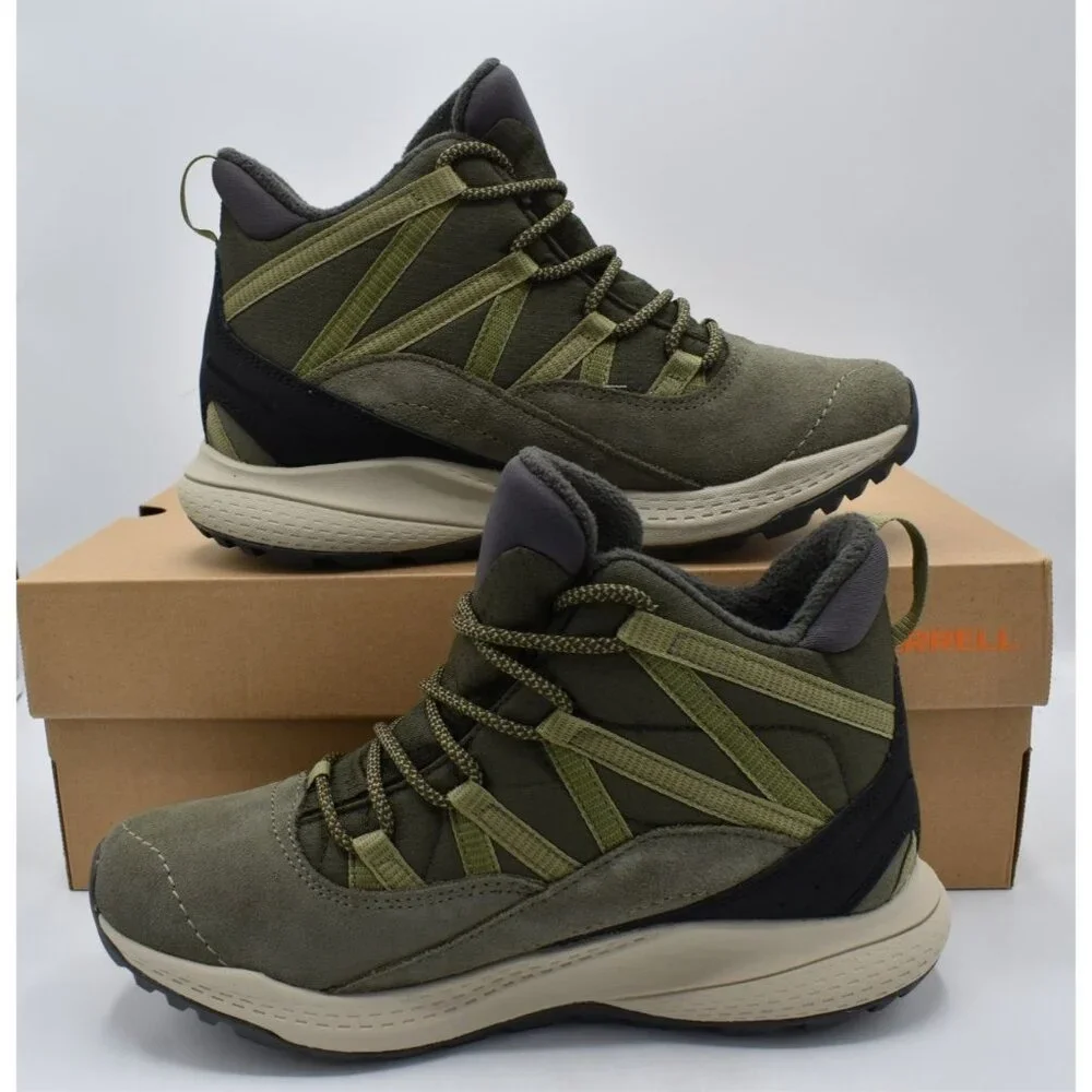 Merrell Women Size 8 Wide Bravada Edge 2 Thermo Demi Olive‎ Suede WP Boots